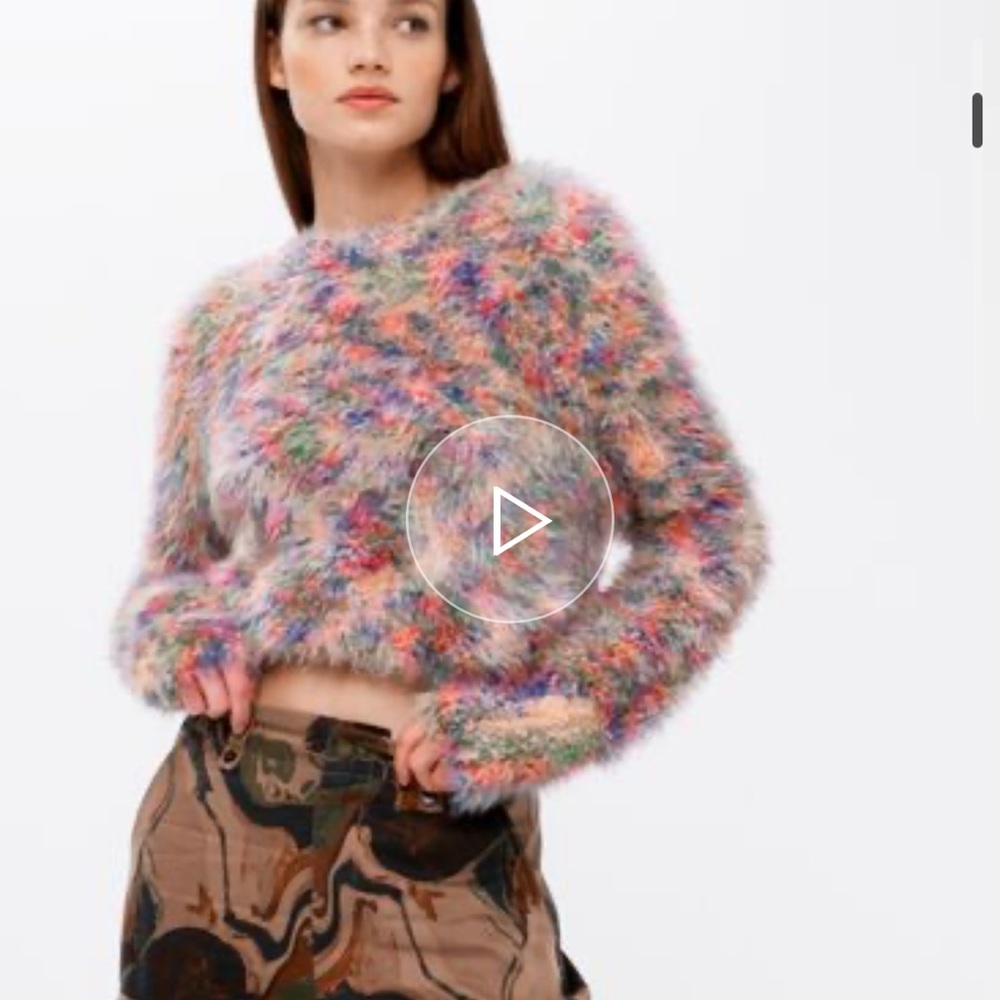 NWT Desigual glitter tinsel bright multicolor knit sweater xxl but really xl fit